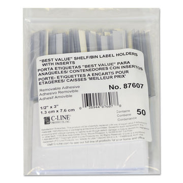C-Line® Self-adhesive Label Holders, Top Load, 1-2 X 3, Clear, 50-pack freeshipping - TVN Wholesale